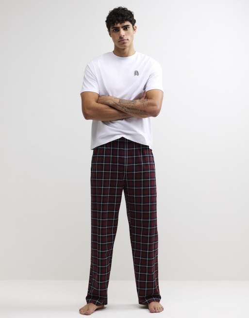 River Island Cotton check trousers loungewear set in red, 3 of 4