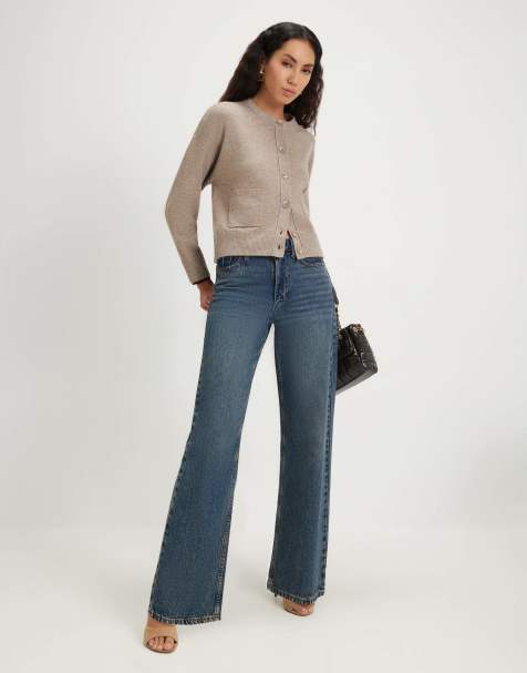 River Island Cotton double layer cardigan in brown - view 1