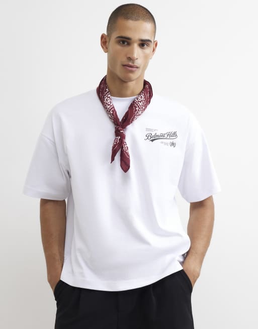 River Island Cotton embroidered belmont t-shirt in white, 4 of 4