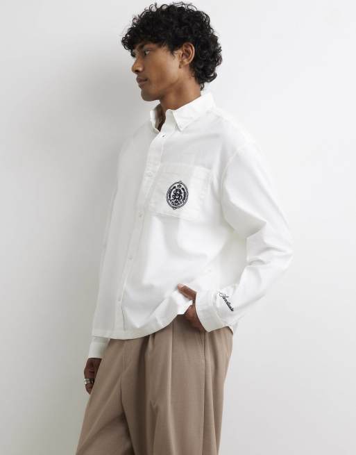 River Island Cotton embroidered sanctuaire shirt in white, 2 of 4