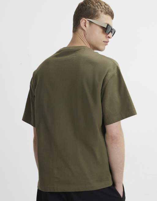River Island Cotton floral border t-shirt in khaki, 4 of 4