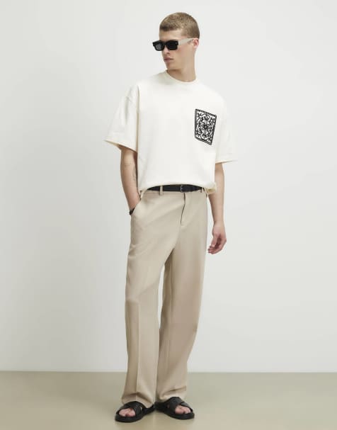 River Island Cotton floral pocket t-shirt in white - view 1