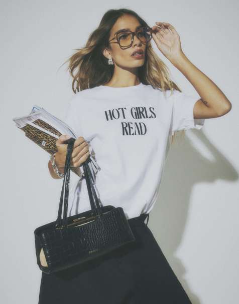 River Island Cotton hot girls read baby t-shirt in white