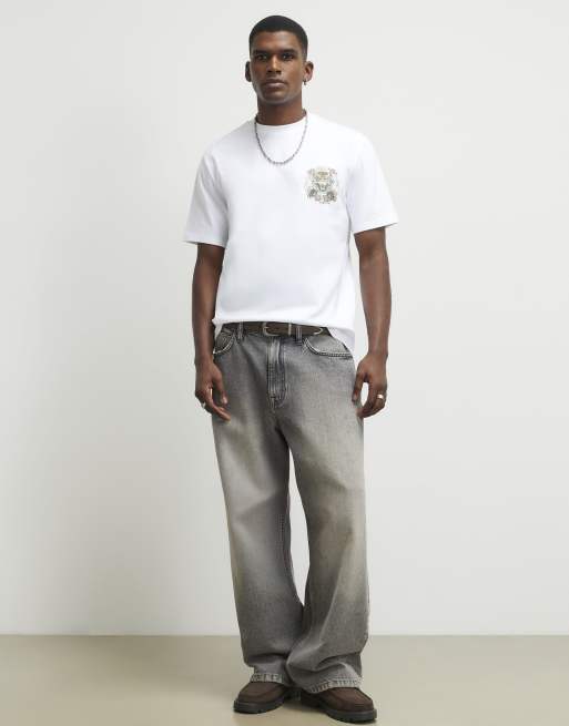 River Island Cotton kanagawa tiger t-shirt in white, 2 of 4