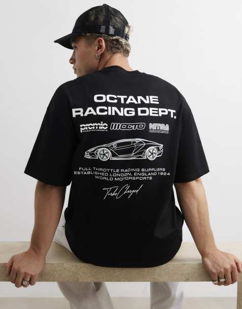 River Island Cotton octane racing t-shirt in black - view 1