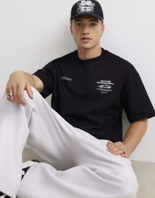 River Island Cotton octane racing t-shirt in black, 4 of 4