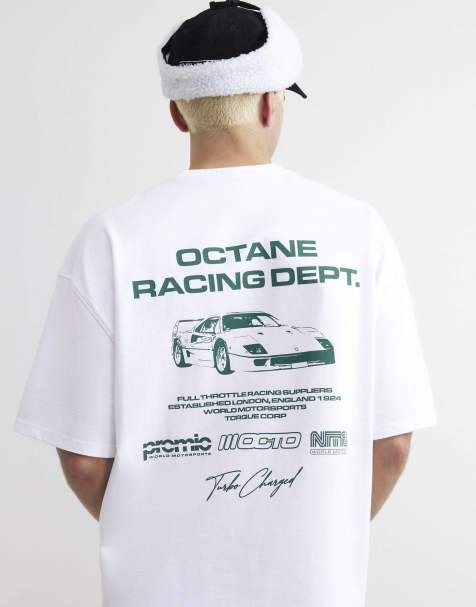 River Island Cotton octane racing t-shirt in white - view 1