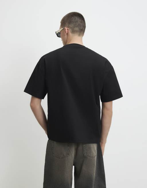 River Island Cotton pioneers badge t-shirt in black, 4 of 4