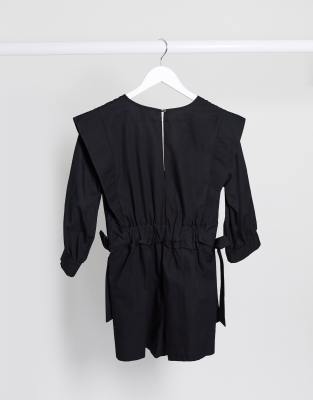 black cotton playsuit