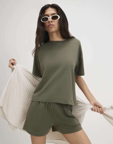 River Island Cotton t-shirt and shorts set in khaki - view 1