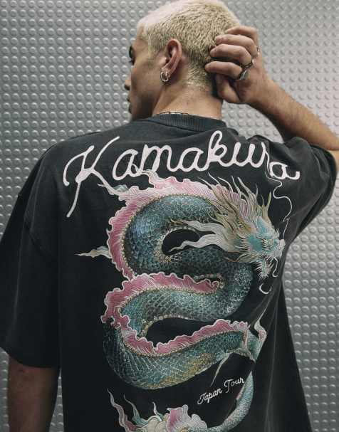 River Island Cotton washed dragon t-shirt in black - view 1