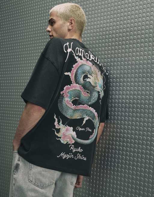 River Island Cotton washed dragon t-shirt in black, 2 of 4