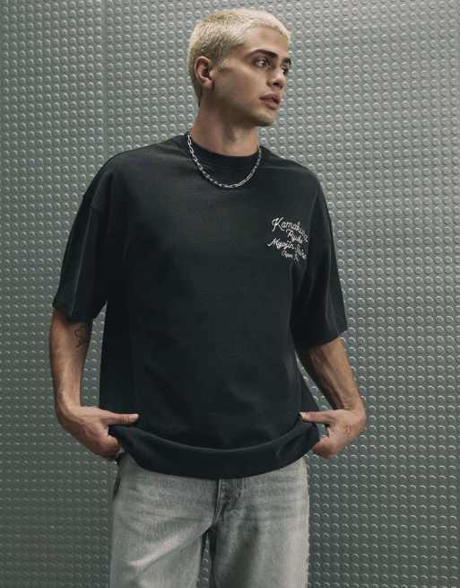 River Island Cotton washed dragon t-shirt in black, 4 of 4
