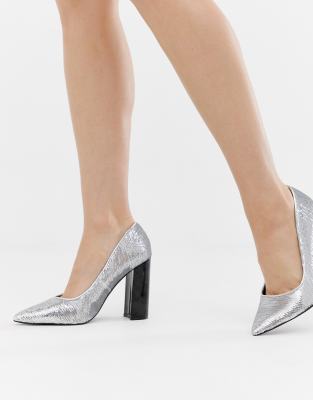 River Island court heels with block 