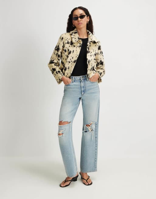 River Island Cow print jacket in black, 3 of 4