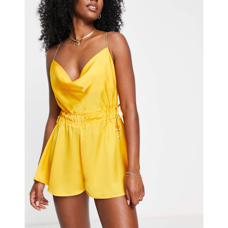 River island cheap orange playsuit