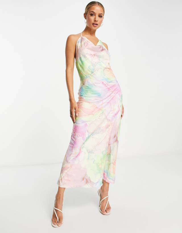 River Island cowl neck maxi dress in light purple