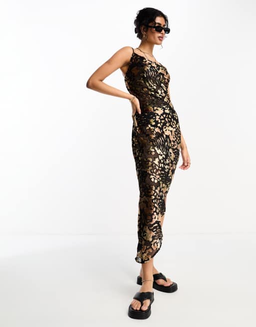 Black and shop gold beach dress