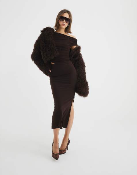 River Island Cowl top and skirt set in brown - dark - view 1