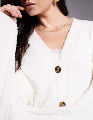 River Island Cozy Cardigan In Neutral