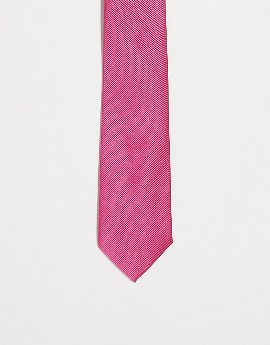 River Island - Cravatta in twill rosa Cravatta uomo Rosa