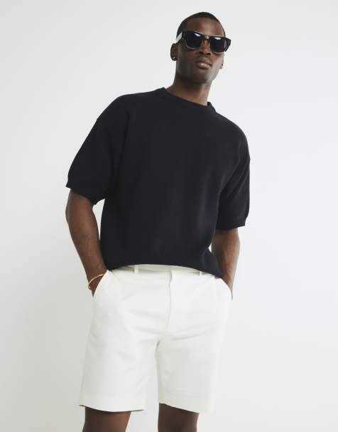 River Island Cream slim fit chino shorts in ecru - view 1