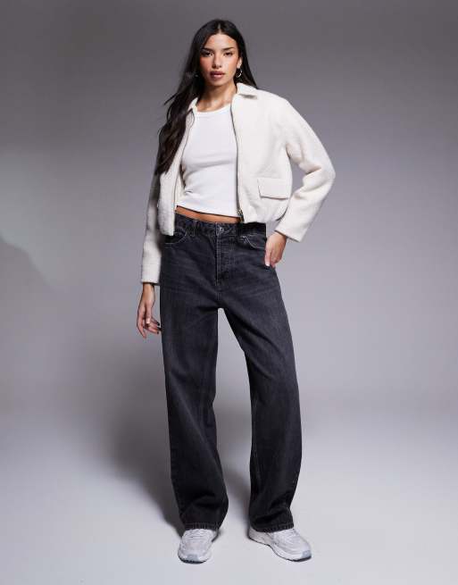 River Island - Cremefarvet harrington-jakke , 4 af 4