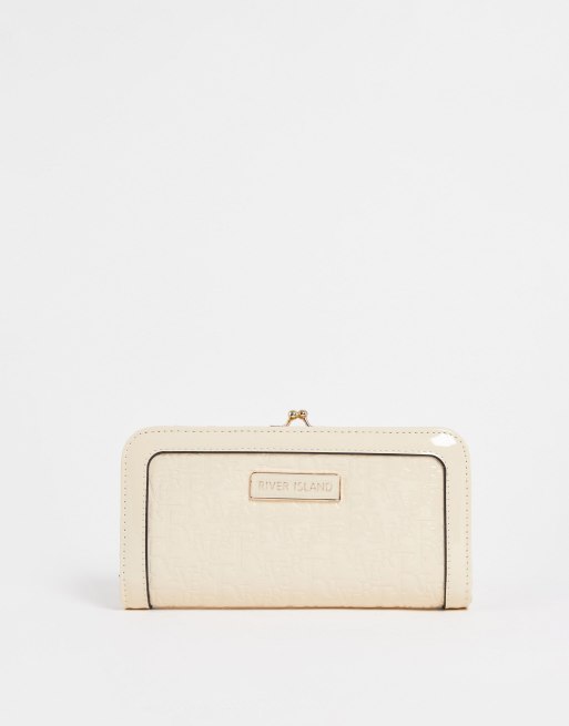 River Island - Cremefarvet pung i lak