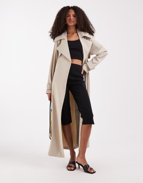 River Island - Cremehvid longline-trenchcoat - view 1