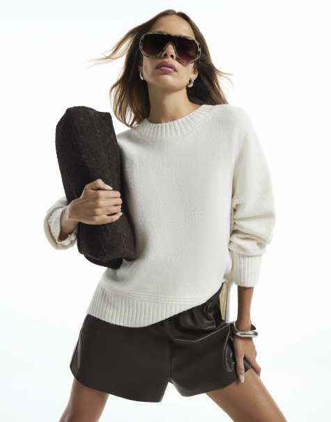 River Island Crew neck jumper in cream - view 1