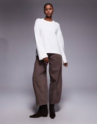 River Island Crew Neck Knit Sweater In White