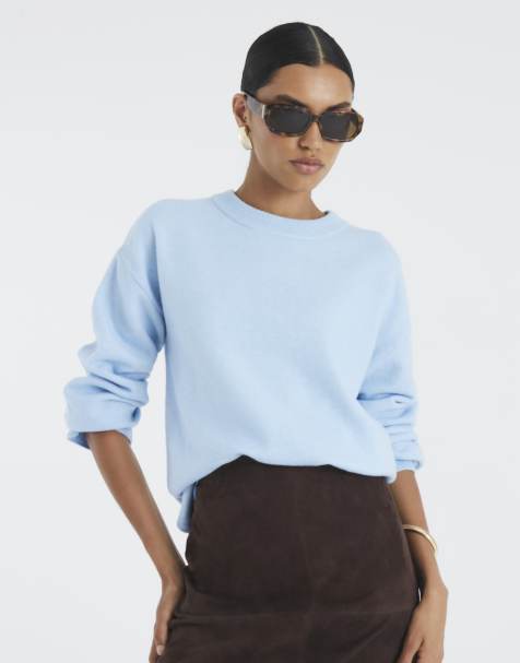 River Island Crew neck knitted jumper in blue - light - view 1
