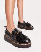 River Island branded chunky loafer in black | ASOS