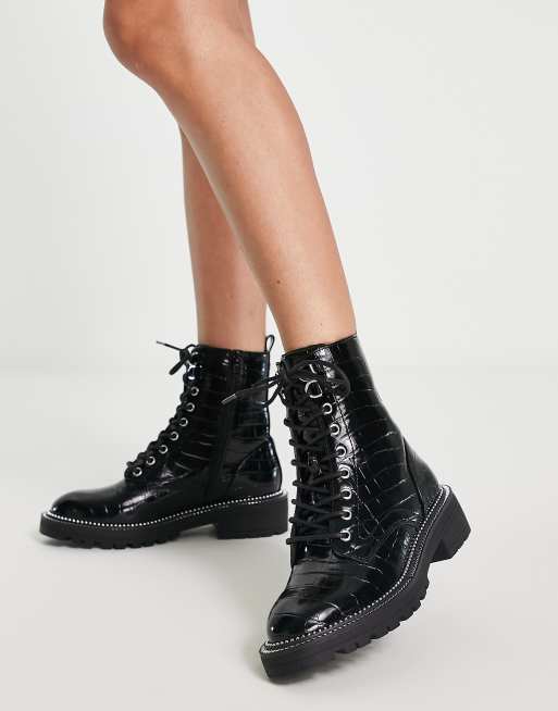 Asos black best sale croc boots