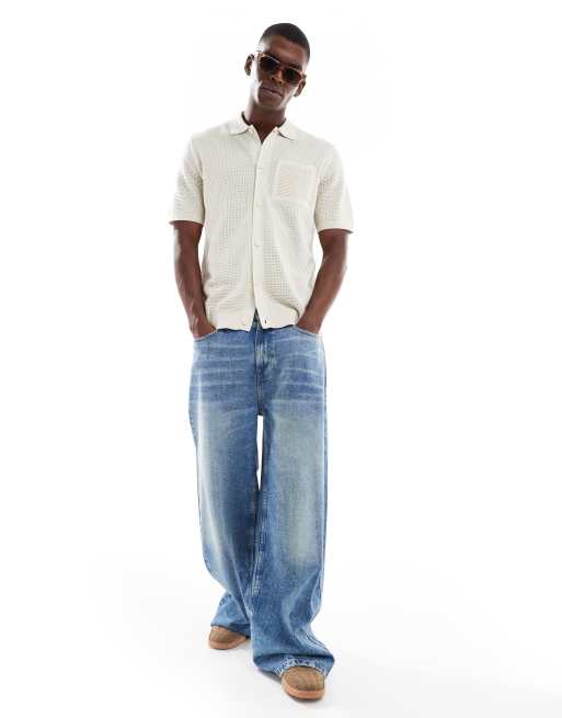River Island crochet over shirt in ecru, 2 of 4