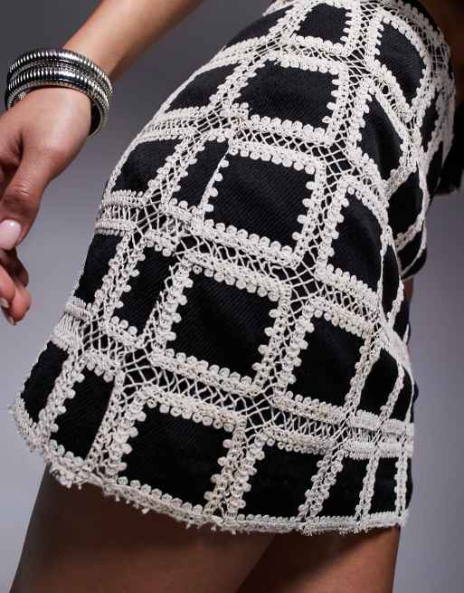 River Island crochet shorts in black (part of a set), 3 of 5