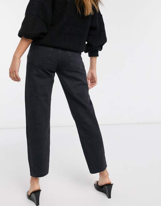 River Island crop denim jeans in washed black, 2 of 4