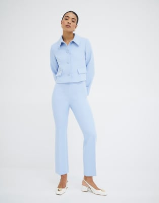 River island crop flare in light blue