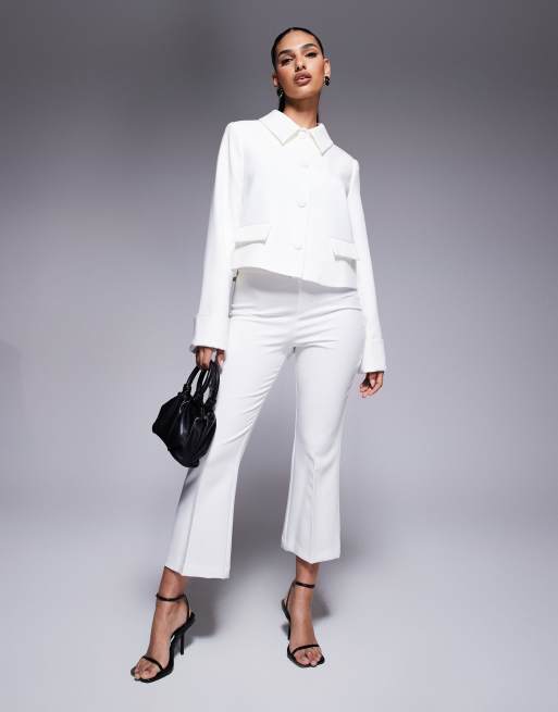 River Island crop flares in white (part of a set) 