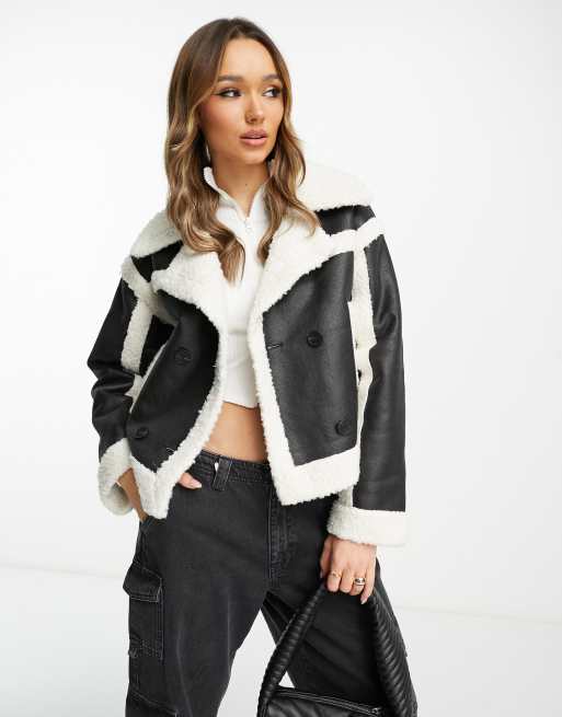 Women's black sale aviator jacket