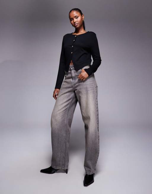 River Island cropped cardigan with heart buttons in black, 2 of 4