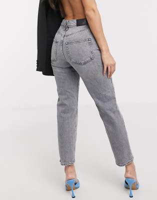 dark grey straight leg jeans