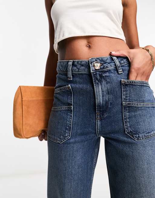 River island wide leg cropped jeans sales