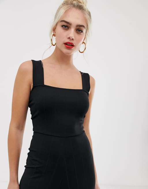 Black Cropped Jumpsuit