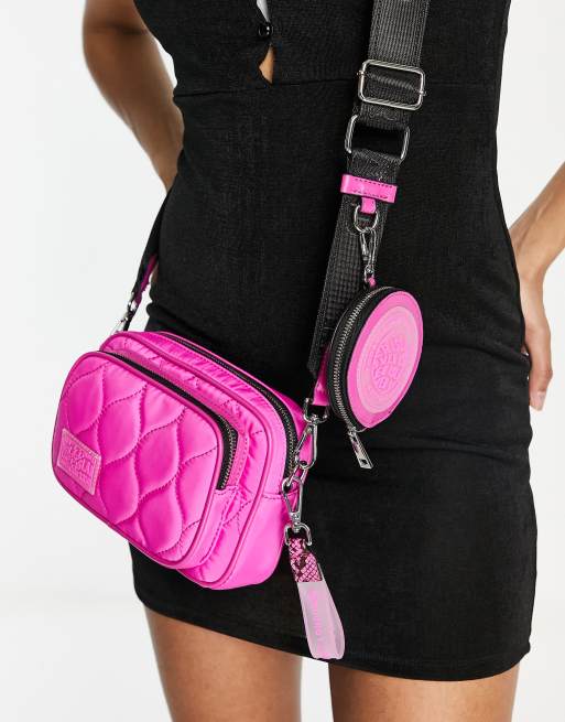 River Island cross body pouchette camera bag in bright pink