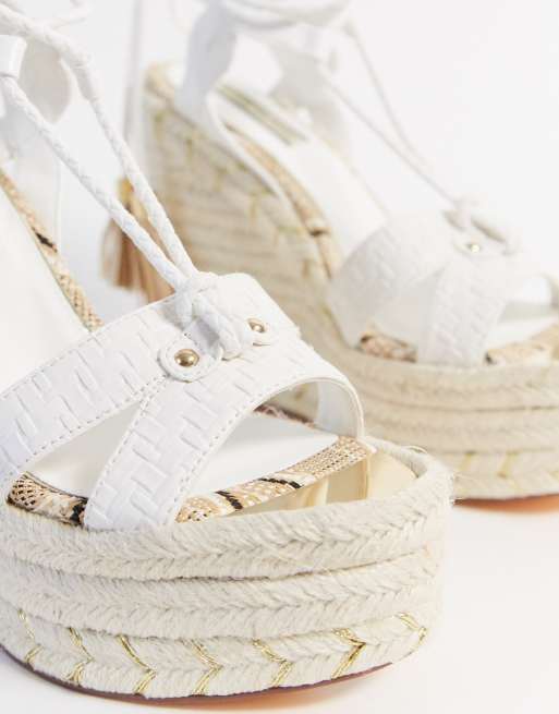 River island 2024 white wedges