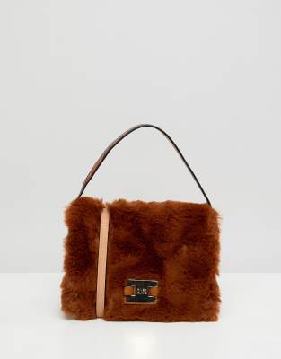 faux fur bag river island