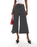 River Island culotte pants in black pattern