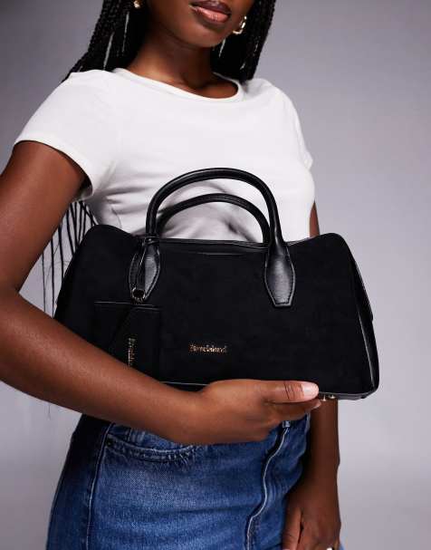 River Island curved top bowler bag in black - view 1