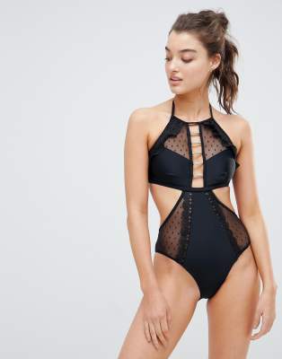 river island black swimsuit